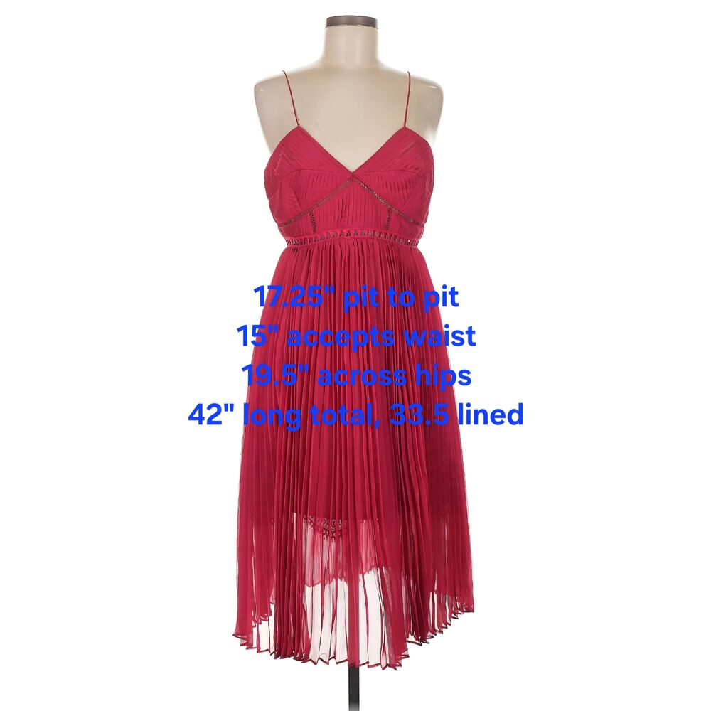 Self-Portrait Pleated Chiffon Cocktail Dress ASO Dynasty - Picture 8 of 11